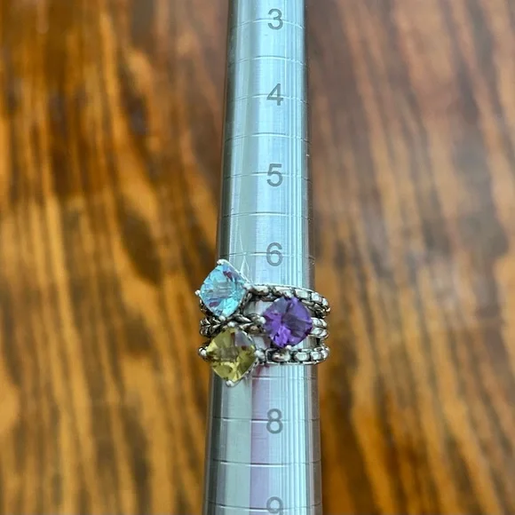 Jai Sterling Sliver Multi-Stone Ring - Picture 2 of 6